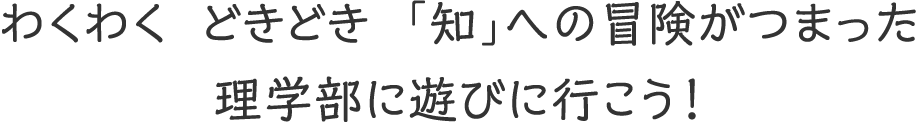 わくわく　どきどき　「知」への冒険がつまった理学部に遊びに行こう！